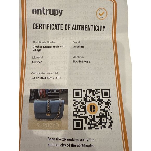 Valentino Garavani Blue Leather Rockstud Crossbody Bag With Gold Chain Strap EUC - Picture 7 of 9